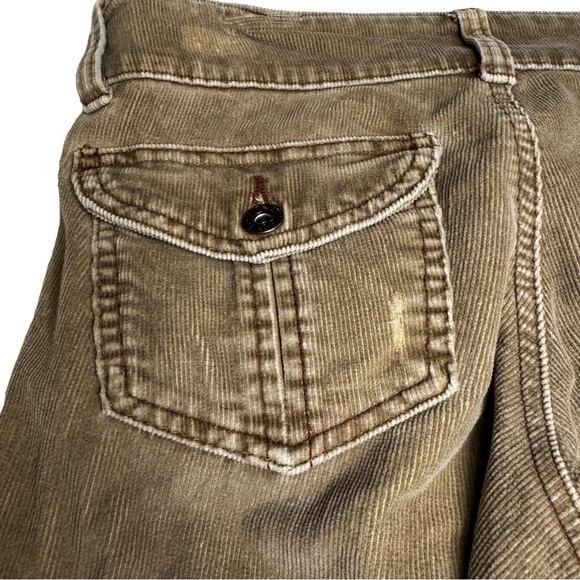 l.e.i. Brown Corduroy Pants Size 3 Double Button Front Distressed Flare Vintage - Picture 7 of 16